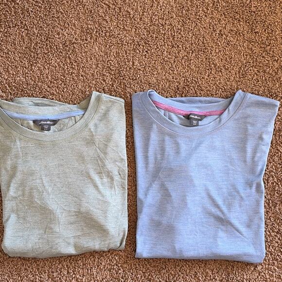 Eddie Bauer Lot Bundle Green + Blue Activewear Performance Shirts Womens Medium - Picture 1 of 16